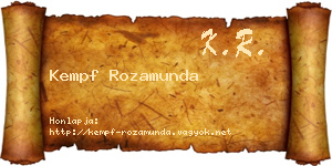 Kempf Rozamunda névjegykártya